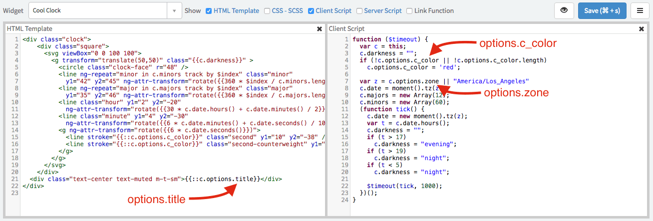 Cool clock client script